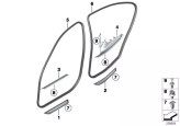 نوار دور کلاف درب (ستون) جلو سمت راست بی ام و bmw528i اتاق F10 از سال 2011 & 2017