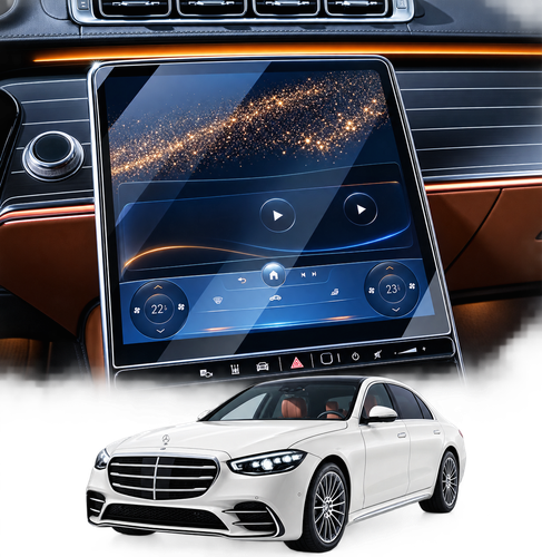 گلس محافظ مانیتور بنز - S-Class W223 | S450 / S500 / S580 | مدل 2021–2026 | 12.8"